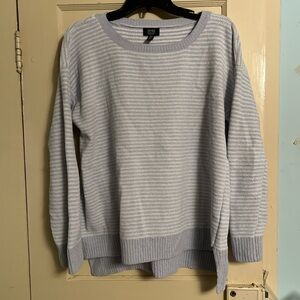 Jones New York Light Gray Striped Sweater
